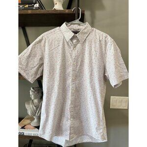 Michael Kors Cotton Stretch Slim Fit Button Down Shirt White Mens Size Large